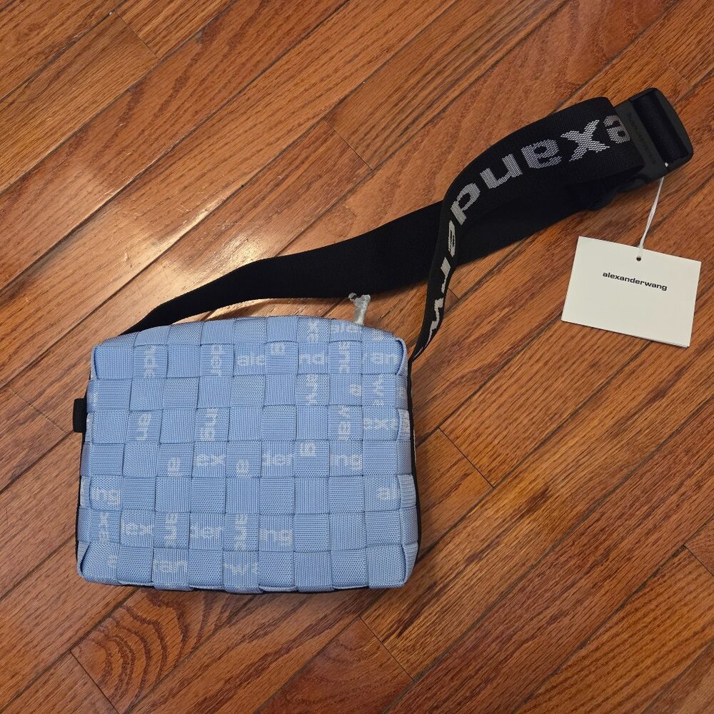 NEW Alexander Wang Women's Linux Nylon Chambray Blue Shoulder Bag